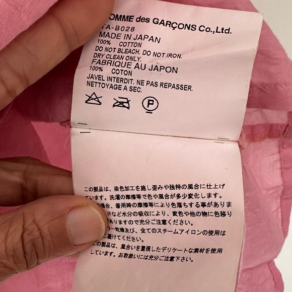 Comme des Garcons Puff-Sleeve High-neck Bubblegum Pink Top Size Medium - Picture 9 of 9